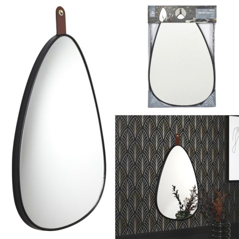 Lustro Chigago czarne z uchwytem