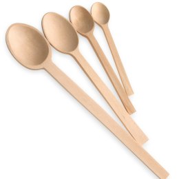 Łyżka drewniana Warszawska 4 szt Zestaw | Łyżki kuchenne z drewna | Komplet drewnianych łyżek do gotowania | Naturalne akcesoria