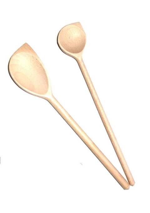 Łyżka drewniana z Rogiem 2 szt Zestaw | Łyżki kuchenne drewniane komplet | Naturalna drewniana łyżka do gotowania | Ekologiczna 