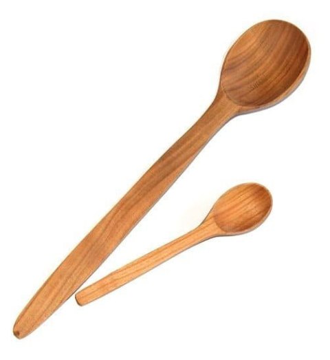 Łyżka z drewna czereśniowego 2 szt Zestaw | drewniane łyżki kuchenne | ekologiczne przybory kuchenne | zestaw łyżek do gotowania