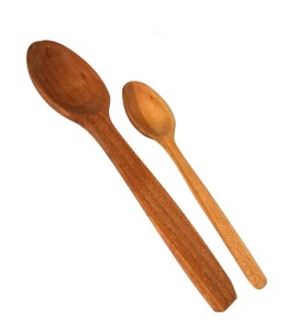 Łyżka z drewna czereśniowego 2 szt. zestaw średni | drewniana łyżka kuchenna | ekologiczna łyżka do gotowania | naturalne akceso