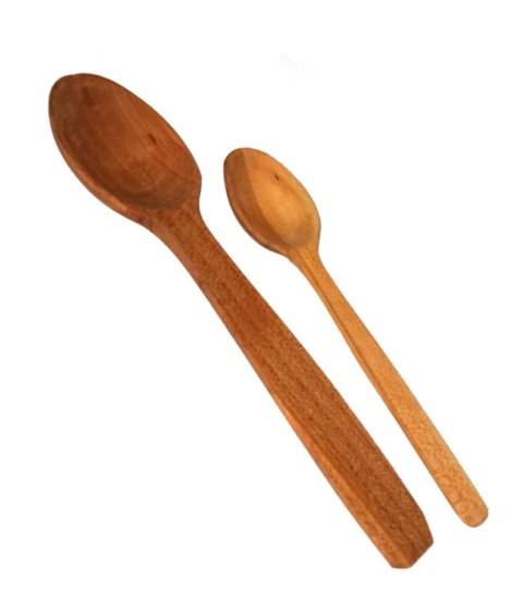 Łyżka z drewna czereśniowego 2 szt. zestaw średni | drewniana łyżka kuchenna | ekologiczna łyżka do gotowania | naturalne akceso