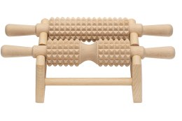 Masażer drewniany do stóp i ciała podwójny | drewniany roller masażowy | masażer relaksacyjny | roller do masażu stóp i ciała | 