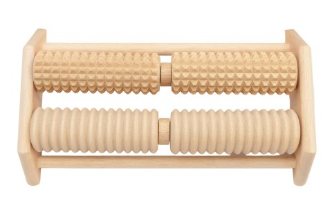 Masażer drewniany do stóp - poczwórny | roller do masażu stóp | drewniany wałek do masażu | masażer rolkowy na stopy | masażer r