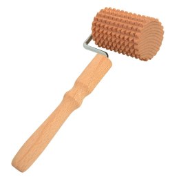 Masażer drewniany z rączką | Drewniany roller do masażu ciała | Masażer relaksacyjny z uchwytem | Roller manualny do masażu mięś
