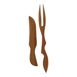 Nóż i widelec z drewna czereśniowego | Zestaw sztućców drewnianych | Ekologiczne sztućce drewniane | Naturalny nóż i widelec | C