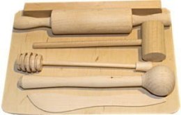 Stolnica mini do wyrabiania ciasta - Zestaw dla dzieci | Mini stolnica kuchenna | Mała deska do ciasta | Zabawka kuchenne akceso