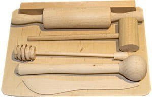 Stolnica mini do wyrabiania ciasta - Zestaw dla dzieci | Mini stolnica kuchenna | Mała deska do ciasta | Zabawka kuchenne akceso