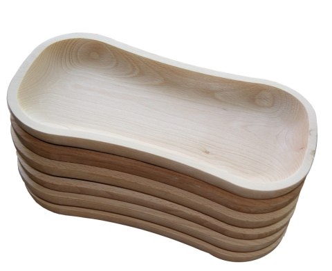 Talerz Drewniany Zestaw 6 Szt - Niecka Patera | Komplet Drewnianych Talerzy | Naturalna Drewniana Taca | Drewniany Półmisek do S