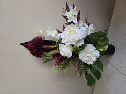 BUKIET WKŁAD DO WAZONU KWIATY NA CMENTARZ GRÓB POMNIK