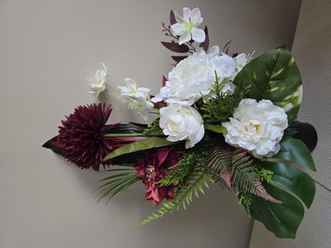 BUKIET WKŁAD DO WAZONU KWIATY NA CMENTARZ GRÓB POMNIK