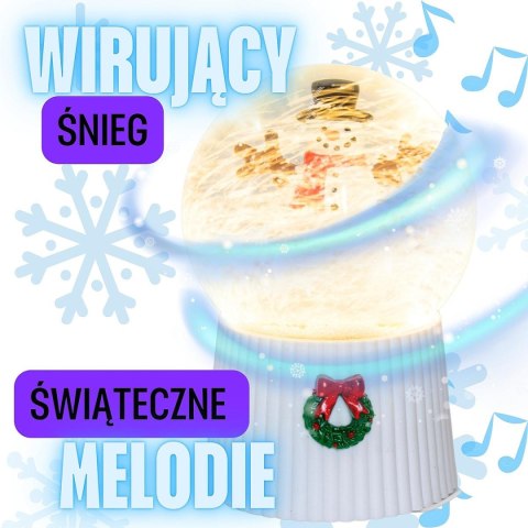 KULA ŚNIEŻNA GRAJĄCA 147MM LED BAŁWAN