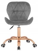 Krzesło obrotowe VASTO OFFICE VELVET DARK GREY ROSE GOLD