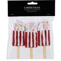 LODY DEKORACJA WISZĄCA 3 SZT - CZERWONY