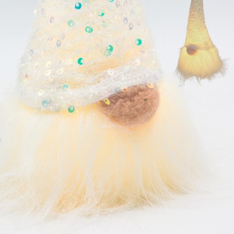 MIKOŁAJ DEKORACYJNY LED 25CM BIAŁY