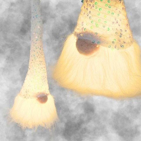 MIKOŁAJ DEKORACYJNY LED 25CM BIAŁY