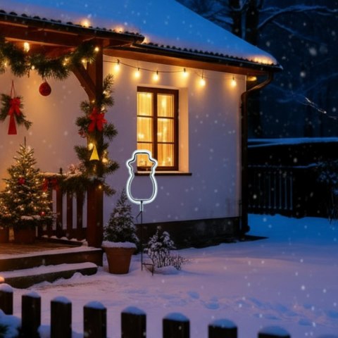 NEON BAŁWAN BIAŁY LED NA BATERIE 14,5x96CM LUCA