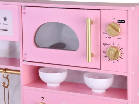 Duża kuchnia drewniana interaktywna glamour złote dodatki ekspres ZA5933