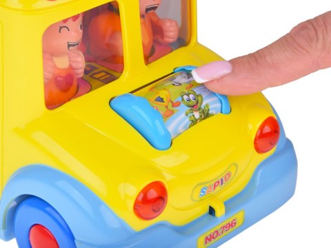 Autko Wesoły Autobus Interaktywny Kolorowy jeździ świeci gra ZA0019