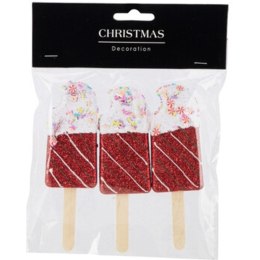 LODY DEKORACJA WISZĄCA 3SZT CZERWONY