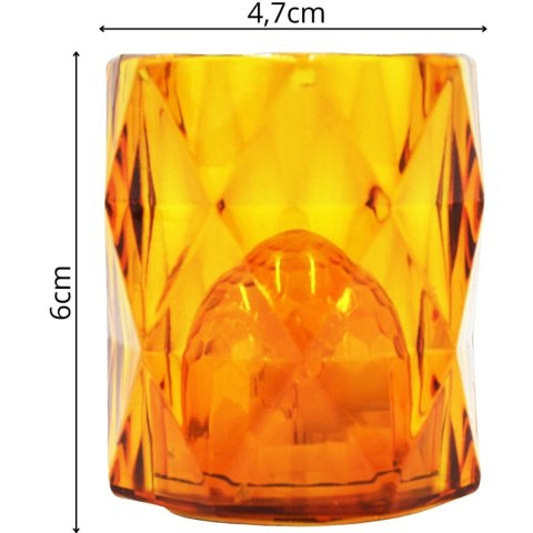 MINI LAMPA DEKORACYJNA 6 CM AMBER CIEPŁY BIAŁY 1 LED