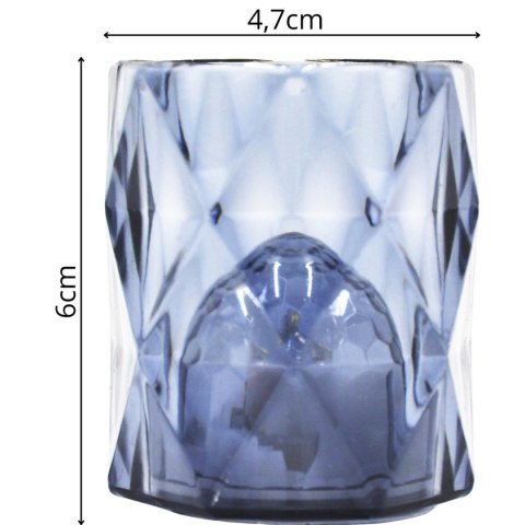 MINI LAMPA DEKORACYJNA 6 CM SZARA CIEPŁY BIAŁY 1 LED