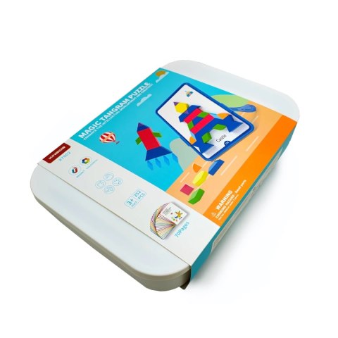 Magnetyczna mozaika Tangram z tablicą - 252 el. + karty pracy