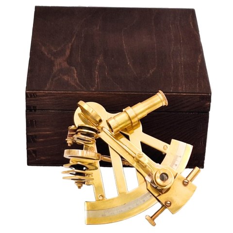 Sekstans Mosiężny w Drewnianym Pudełku - Prezent dla Żeglarza - NSWBA