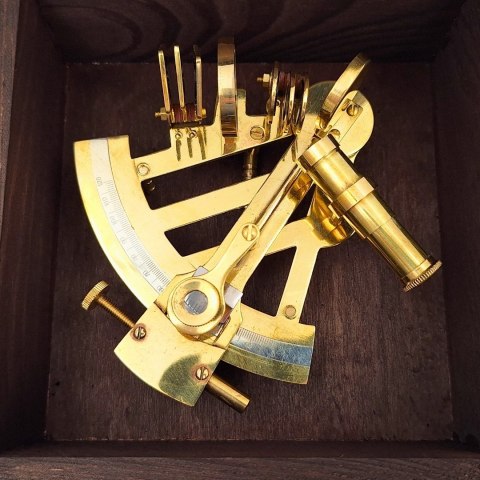 Sekstans Mosiężny w Drewnianym Pudełku - Prezent dla Żeglarza - NSWBA