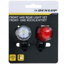 ZESTAW SILIKONOWYCH LAMP ROWEROWYCH LED PRZÓD I TYŁ BLACK DUNLOP