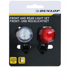 ZESTAW SILIKONOWYCH LAMP ROWEROWYCH LED PRZÓD I TYŁ BLACK DUNLOP