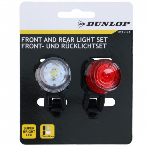 ZESTAW SILIKONOWYCH LAMP ROWEROWYCH LED PRZÓD I TYŁ BLACK DUNLOP