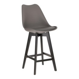 Stołek barowy Norden wood black low PP ciemny szary