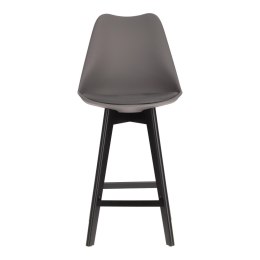 Stołek barowy Norden wood black low PP ciemny szary