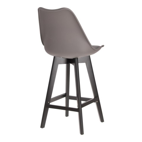 Stołek barowy Norden wood black low PP ciemny szary