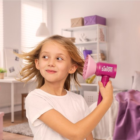 Zestaw fryzjerski dla dzieci suszarka prostownica światło dźwięk 15 elementów