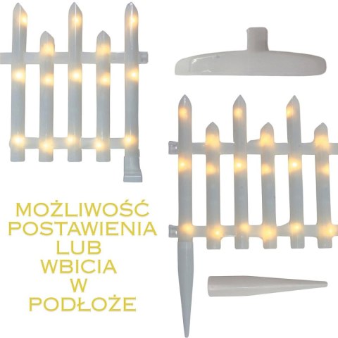 PŁOTEK DEKORACYJNY LED 8SZT CIEPŁY BIAŁY