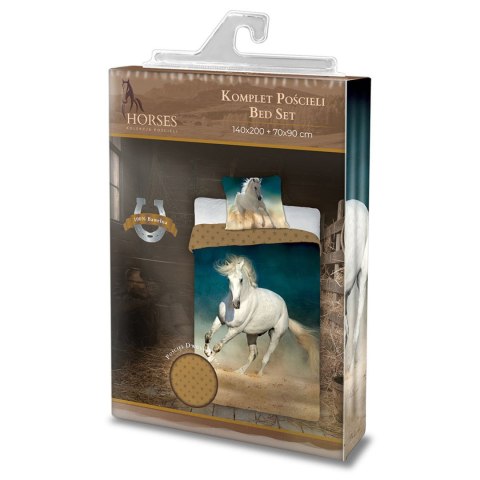Pościel bawełna 140x200+1p70x90 Konie