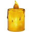ŚWIECA DEKORACYJNA 10,5 CM AMBER CIEPŁY BIAŁY 1 LED