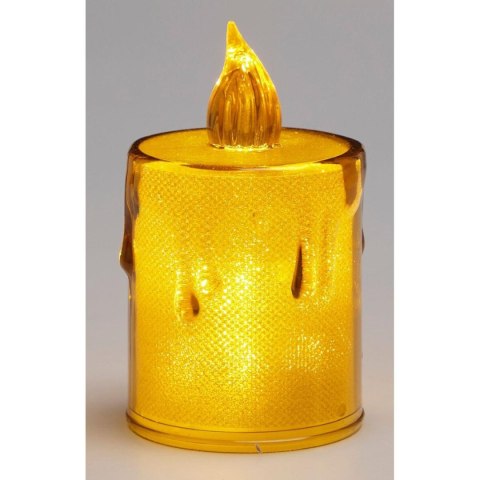 ŚWIECA DEKORACYJNA 10,5 CM AMBER CIEPŁY BIAŁY 1 LED