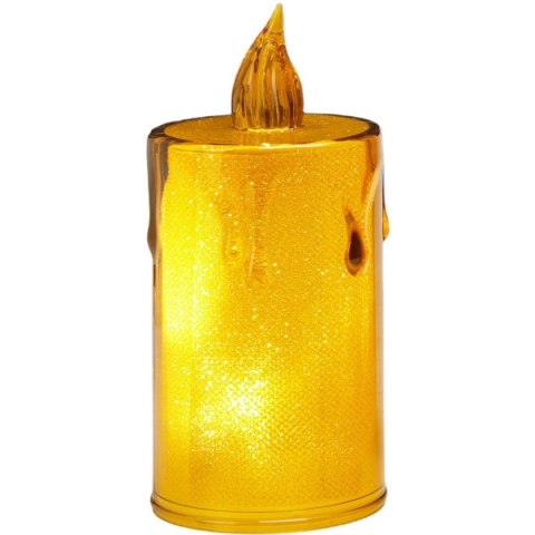 ŚWIECA DEKORACYJNA 8 CM AMBER CIEPŁY BIAŁY 1 LED