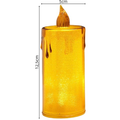 ŚWIECA DEKORACYJNA 8 CM AMBER CIEPŁY BIAŁY 1 LED