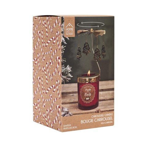 Świeca zapachowa świąteczna karuzela czerwona