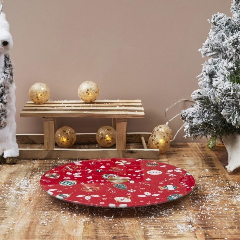 Taca obrotowa na ciasto czerwona 28cm