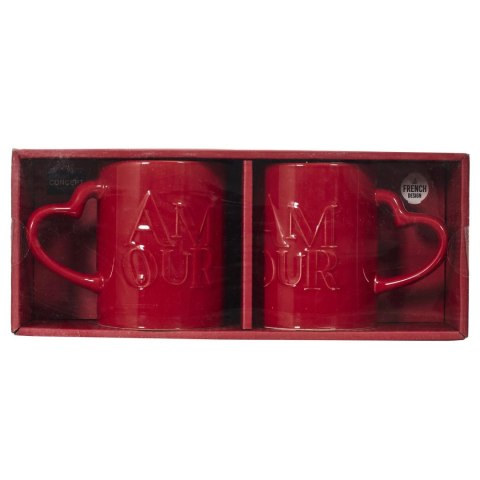 Zestaw 2 kubków Amour 300ml czerwone
