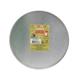 Zestaw 2 pudełek świątecznych metalowych biało/zielone