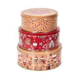 Zestaw 3 pudełek świątecznych metalowych