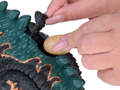 Duży dinozaur robot chodzi ryczy ZNOSI JAJKA efekty świetlne para ZA5716