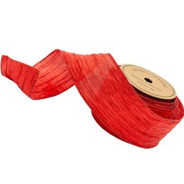 WSTĄŻKA KARBOWANA 6,3CMx3M CZERWONA