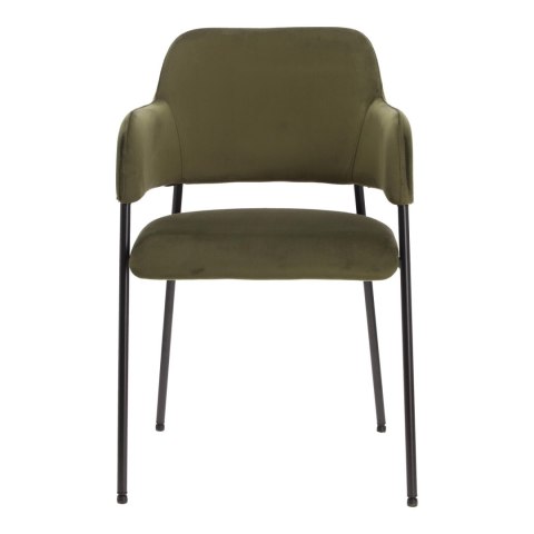 Zestaw 2 krzeseł Lima welurowych z podłokietnikami zielone